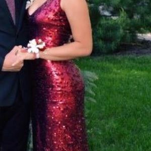 Maroon sequins dress